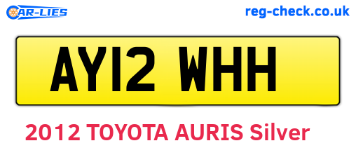 AY12WHH are the vehicle registration plates.