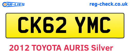 CK62YMC are the vehicle registration plates.