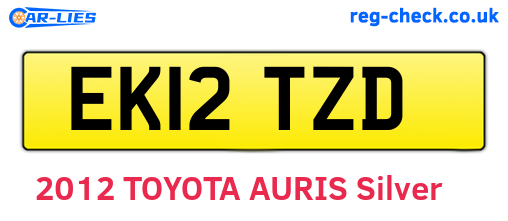 EK12TZD are the vehicle registration plates.