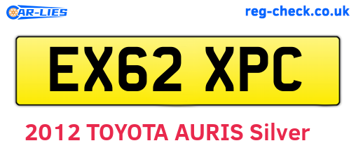 EX62XPC are the vehicle registration plates.