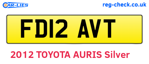 FD12AVT are the vehicle registration plates.