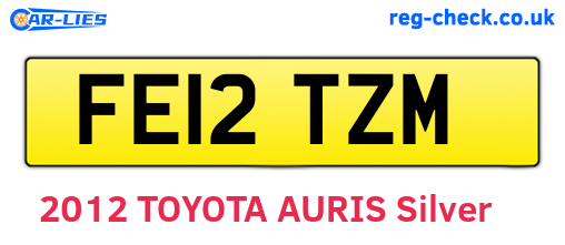 FE12TZM are the vehicle registration plates.