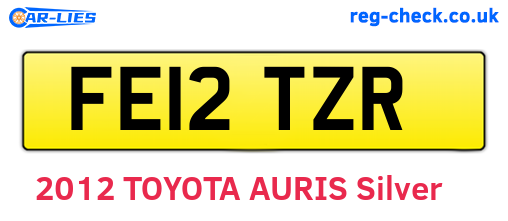 FE12TZR are the vehicle registration plates.