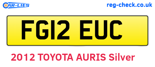 FG12EUC are the vehicle registration plates.