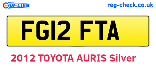 FG12FTA are the vehicle registration plates.