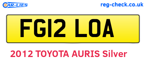 FG12LOA are the vehicle registration plates.