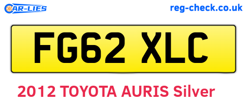 FG62XLC are the vehicle registration plates.