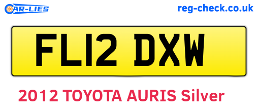 FL12DXW are the vehicle registration plates.