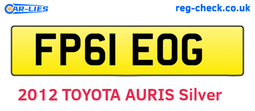FP61EOG are the vehicle registration plates.