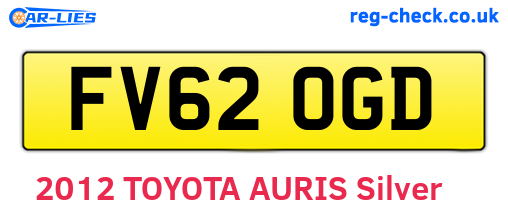 FV62OGD are the vehicle registration plates.