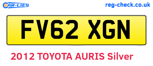 FV62XGN are the vehicle registration plates.