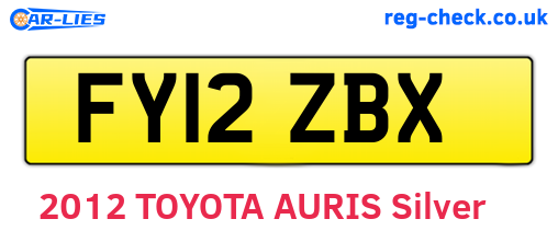 FY12ZBX are the vehicle registration plates.