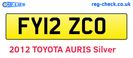 FY12ZCO are the vehicle registration plates.