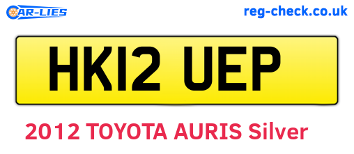 HK12UEP are the vehicle registration plates.