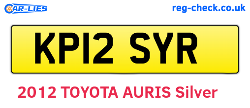 KP12SYR are the vehicle registration plates.