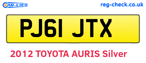 PJ61JTX are the vehicle registration plates.