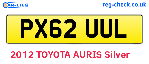 PX62UUL are the vehicle registration plates.