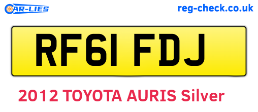 RF61FDJ are the vehicle registration plates.