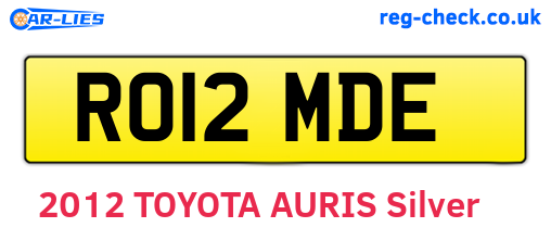 RO12MDE are the vehicle registration plates.