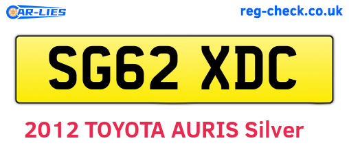 SG62XDC are the vehicle registration plates.