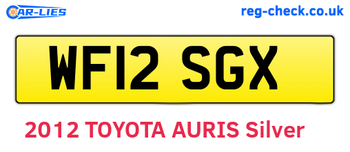 WF12SGX are the vehicle registration plates.