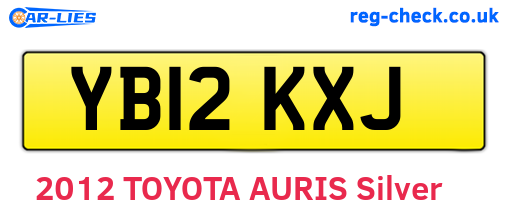 YB12KXJ are the vehicle registration plates.
