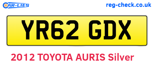 YR62GDX are the vehicle registration plates.