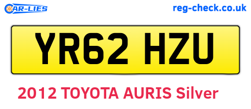 YR62HZU are the vehicle registration plates.