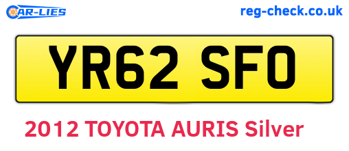 YR62SFO are the vehicle registration plates.