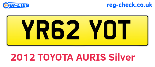 YR62YOT are the vehicle registration plates.