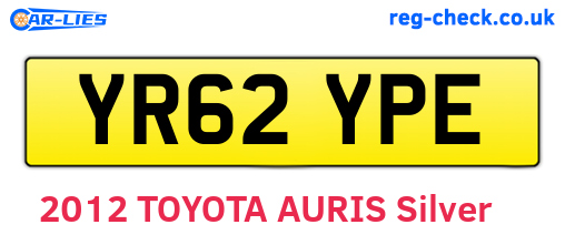 YR62YPE are the vehicle registration plates.