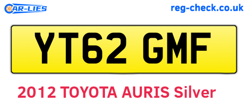 YT62GMF are the vehicle registration plates.