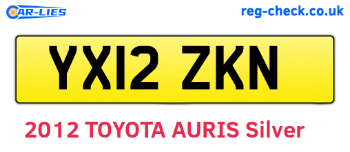 YX12ZKN are the vehicle registration plates.