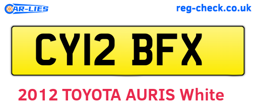 CY12BFX are the vehicle registration plates.