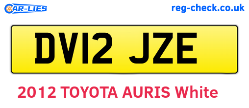 DV12JZE are the vehicle registration plates.