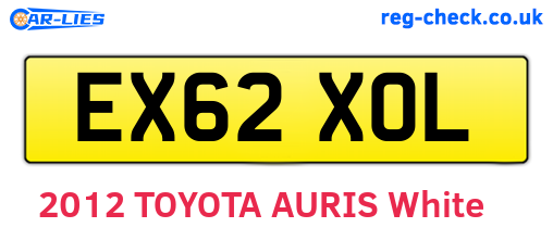 EX62XOL are the vehicle registration plates.
