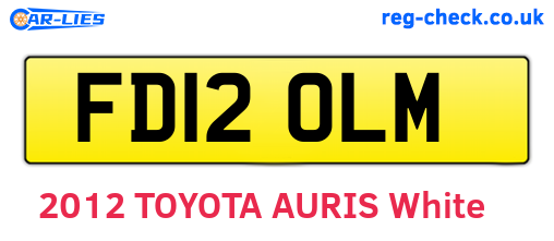 FD12OLM are the vehicle registration plates.