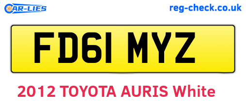 FD61MYZ are the vehicle registration plates.