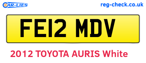 FE12MDV are the vehicle registration plates.