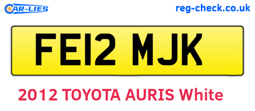 FE12MJK are the vehicle registration plates.