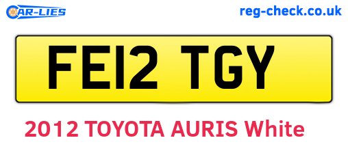 FE12TGY are the vehicle registration plates.