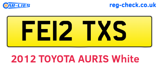 FE12TXS are the vehicle registration plates.