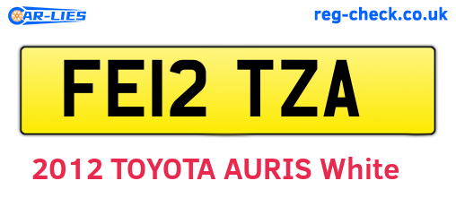 FE12TZA are the vehicle registration plates.