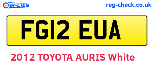 FG12EUA are the vehicle registration plates.