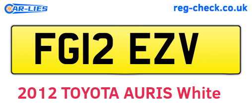 FG12EZV are the vehicle registration plates.