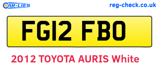 FG12FBO are the vehicle registration plates.
