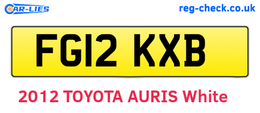 FG12KXB are the vehicle registration plates.