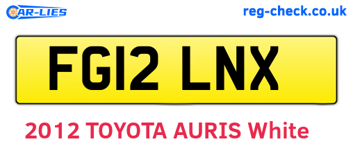 FG12LNX are the vehicle registration plates.