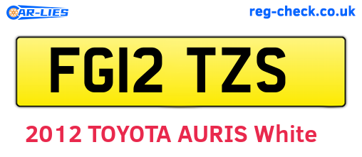 FG12TZS are the vehicle registration plates.