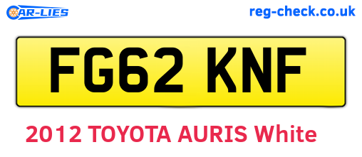 FG62KNF are the vehicle registration plates.